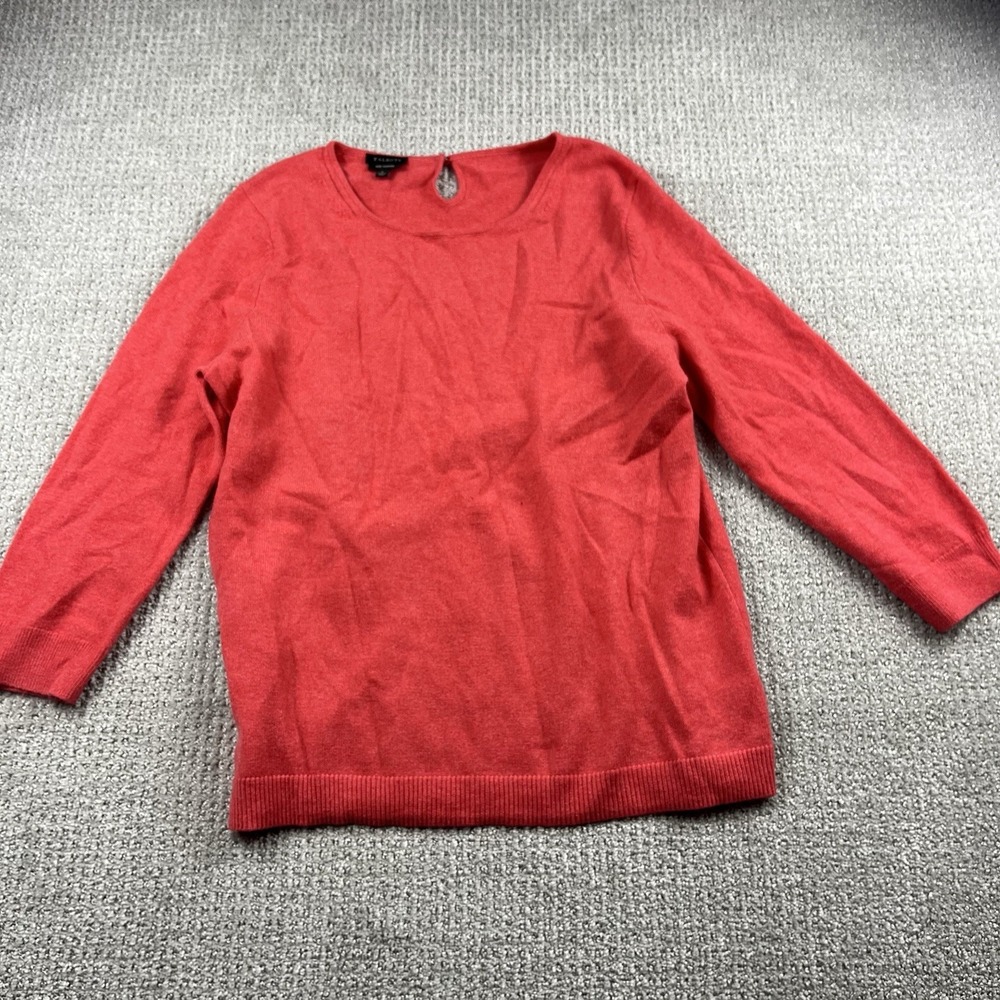 Talbots Sweater Womens Large Pure Cashmere Pullover Light Red Round Neck